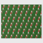 Funny Add Kids Face Photo Baseball Player Green Cadeaupapier (Vlak)