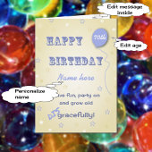 Funny add name 70e verjaardag change age kaart