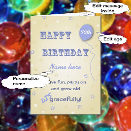 Funny add name 70e verjaardag change age kaart