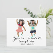 Funny Add Photo Gepersonaliseerd Bride & Groom Wed Kaart (Staand voorkant)