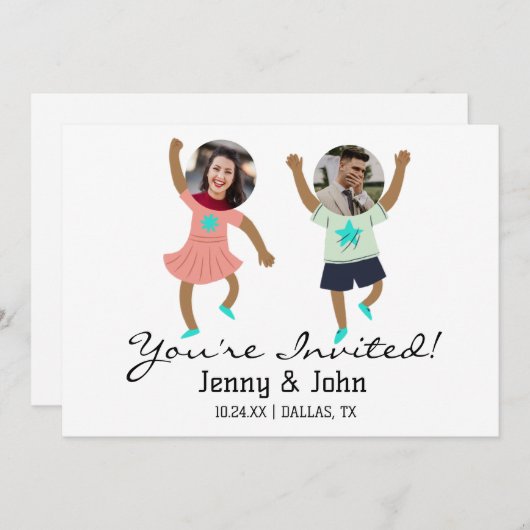 Funny Add Photo Gepersonaliseerd Bride & Groom Wed Kaart (Voorkant / Achterkant)