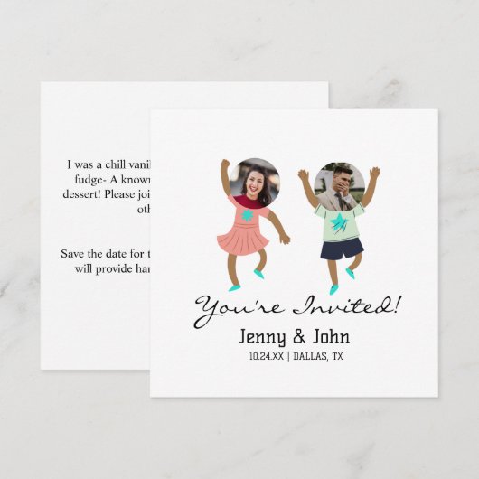 Funny Add Photo Gepersonaliseerd Bride & Groom Wed Kaart (Voorkant / Achterkant)