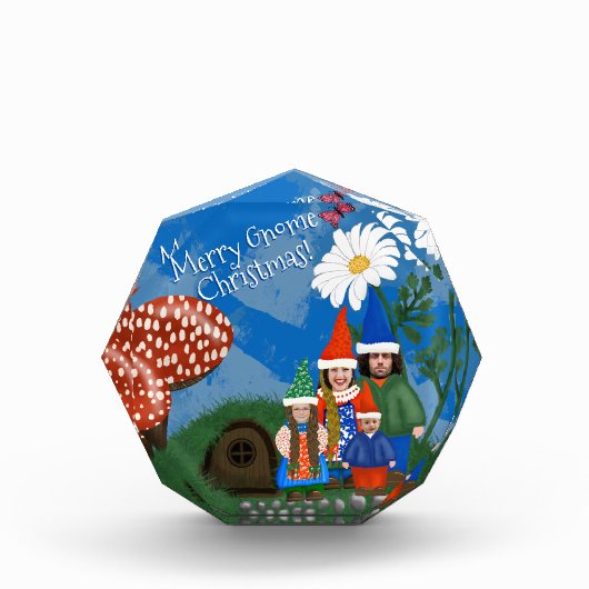 Funny add Photo Gnome Your Family Merry Kerstry Fotoblokken (Voorkant)