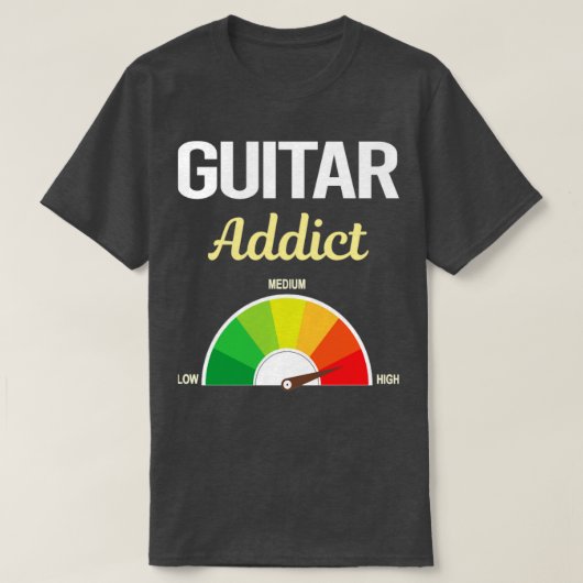 Funny Addict Guitar Guitarist T-shirt (Design voorkant)