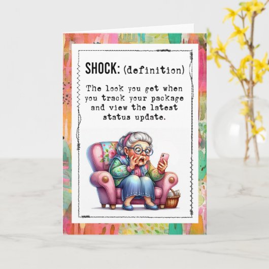 Funny Addicted To Online Shopping  Kaart (Gele Bloem)