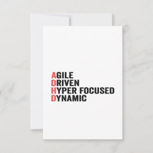 Funny Adhd Agile Driven Hyper Focused Dynamic Gift Bedankkaart