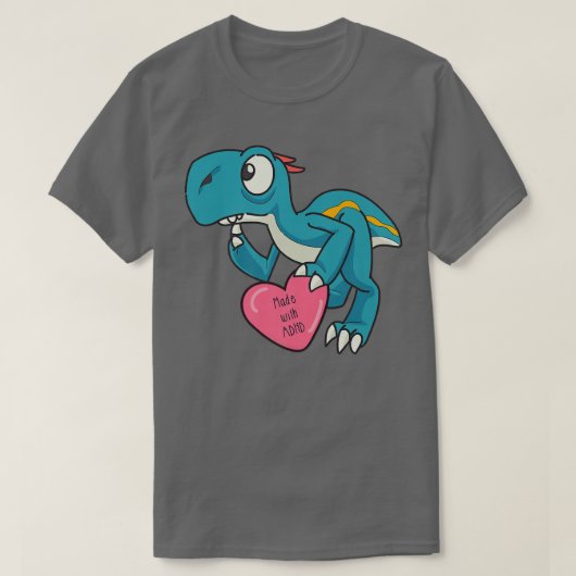 Funny ADHD Blue Dinosaur Premium T-shirt (Design voorkant)