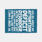 Funny Adhd Quote Ask Me About My Attention Deficit Fleece Deken (Voorkant (Horizontaal))