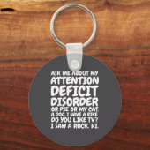 Funny Adhd Quote Ask Me About My Attention Deficit Sleutelhanger (Voorkant)