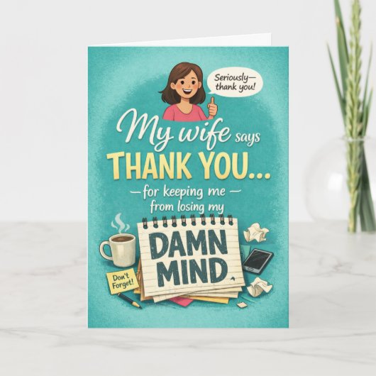 Funny Admin Pro Day Appreciation From the Wife Kaart (Voorkant)