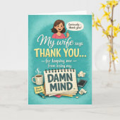 Funny Admin Pro Day Appreciation From the Wife Kaart (Gele Bloem)