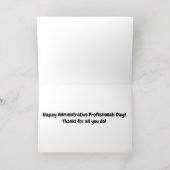 Funny Administrative Professional Unicorn Folie Wenskaart (Binnenlaag)