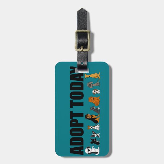 Funny Adopted Today Pet Pet Rescue Artwork Bagagelabel (Voorkant verticaal)
