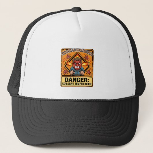 Funny ADR Trucker T-shirt, Explosive Temper Pet (Voorkant)