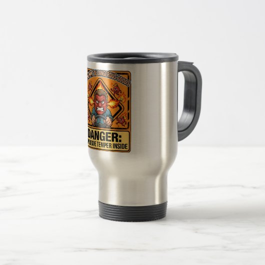 Funny ADR Trucker Thermos Mug | Explosive Temper Reisbeker (Voorkant rechts)