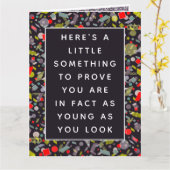 Funny Adult Birthday Certificate Kaart (Gele Bloem)