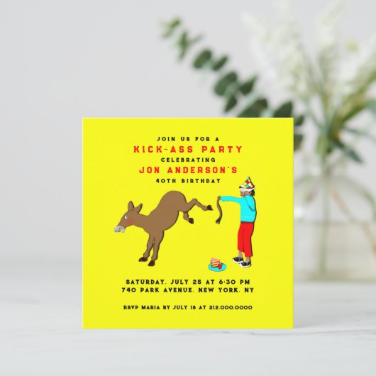 Funny Adult Birthday Invitations Kaart (Staand voorkant)