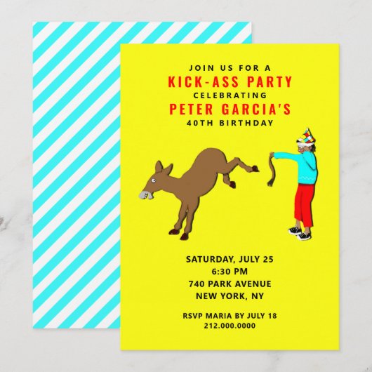 Funny Adult Birthday Party Kaart (Voorkant / Achterkant)