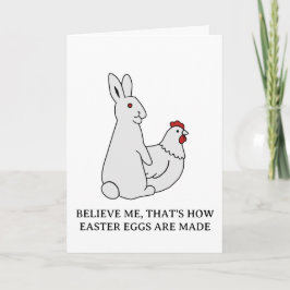 Funny Adult Easter Bunny Made Eggs Humor Feestdagen Kaart