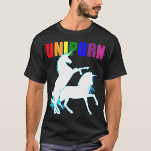 Funny Adult Gay Dirty Unicorn Ongepast Naught T-shirt