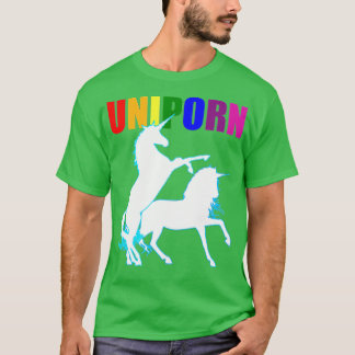 Funny Adult Gay Dirty Unicorn Ongepast Naught T-shirt