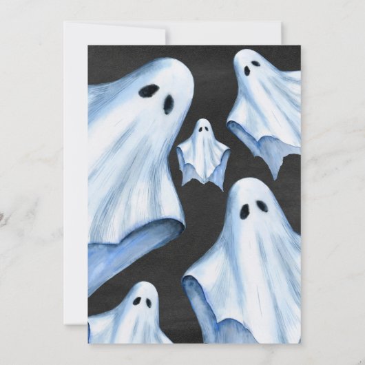 Funny Adult Ghost Sheet-face Halloween Party Kaart (Achterkant)