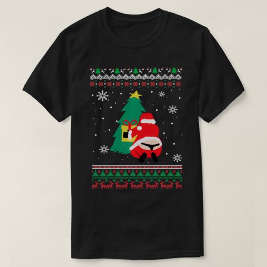 Funny Adult Santa's Whale Tail Ugly Christm T-shirt (Design voorkant)