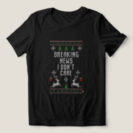 Funny Adult Ugly Christmas Sweater Breaking news i Tri-Blend Shirt