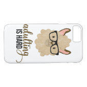 Funny Adulting is Hard Hipster Llama Case-Mate iPhone Case (Achterkant (Horizontaal))