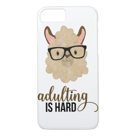 Funny Adulting is Hard Hipster Llama Case-Mate iPhone Case (Achterkant)