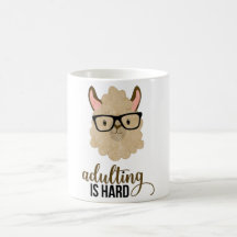 Funny Adulting is Hard Hipster Llama