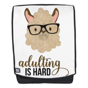 Funny Adulting is Hard Hipster Llama Rugtassen