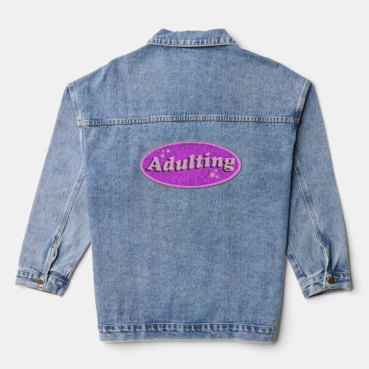 Funny Adulting Retro Decal Nostalgia Design Denim Jacket (Achterkant)