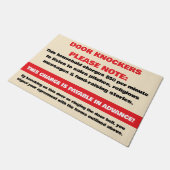 Funny Advance Fee Door Knocker Please Note Warning Deurmat (Schuin)