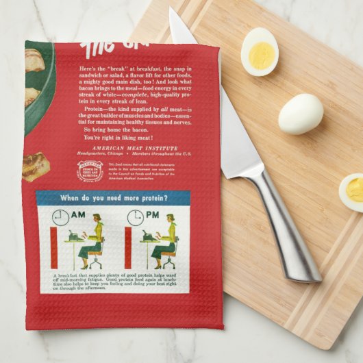 Funny  Advertisement NOURISHING BACON Theedoek (Quarter Fold)