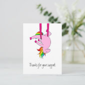 Funny Aerial Silks Unicorn Dank u Briefkaart (Staand voorkant)