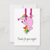 Funny Aerial Silks Unicorn Hartelijk dank Bedankkaart (Voorkant)