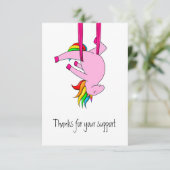 Funny Aerial Silks Unicorn Hartelijk dank Bedankkaart (Staand voorkant)