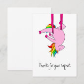 Funny Aerial Silks Unicorn Hartelijk dank Bedankkaart (Voorkant / Achterkant)