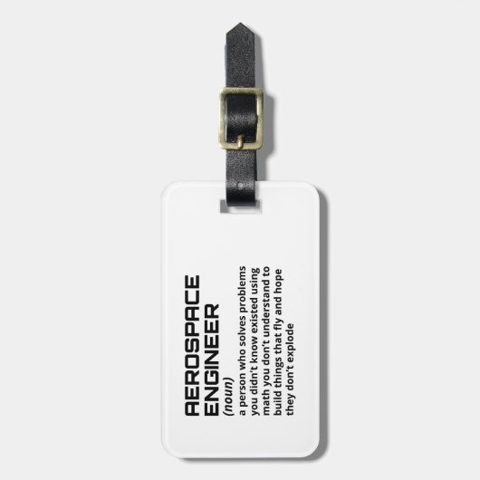 Funny Aerospace Engineer Definition Bagagelabel (Voorkant verticaal)
