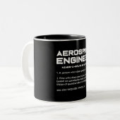 Funny Aerospace Engineer Definition Tweekleurige Koffiemok (Voorkant links)