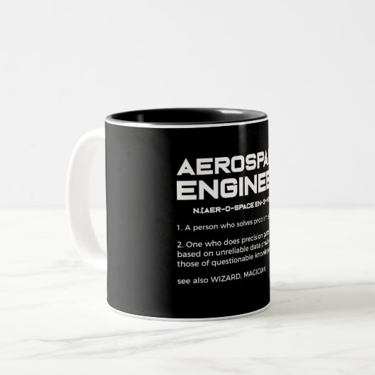 Funny Aerospace Engineer Definition Tweekleurige Koffiemok (Voorkant links)