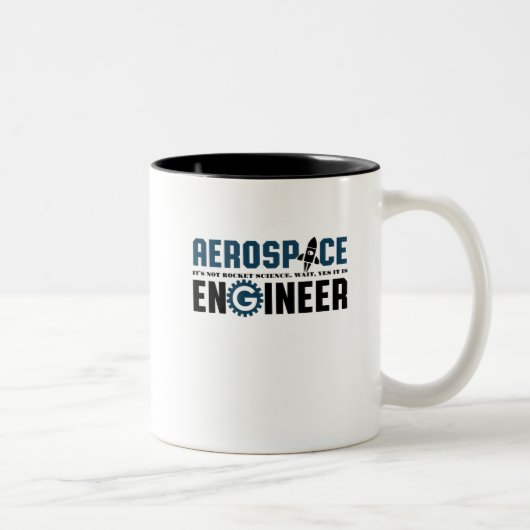 Funny Aerospace Engineer Humor Het is Rocket Scien Tweekleurige Koffiemok (Rechts)