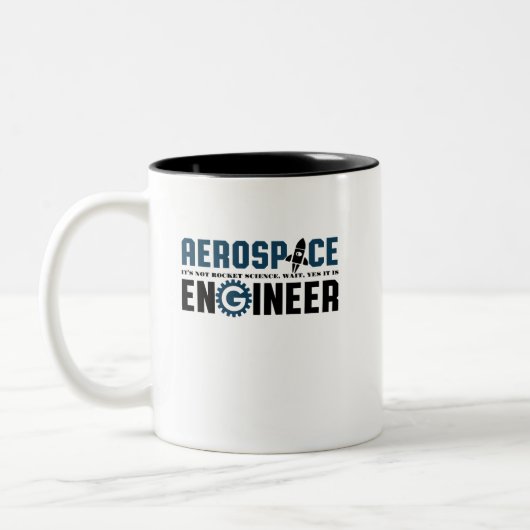Funny Aerospace Engineer Humor Het is Rocket Scien Tweekleurige Koffiemok (Links)