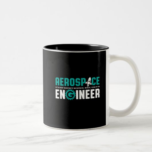 Funny Aerospace Engineering Het is Rocket Science Tweekleurige Koffiemok (Rechts)