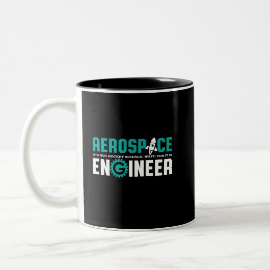 Funny Aerospace Engineering Het is Rocket Science Tweekleurige Koffiemok (Links)