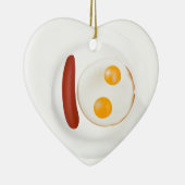 Funny afbeelding van gerasterde eieren met worst keramisch ornament (Rechts)