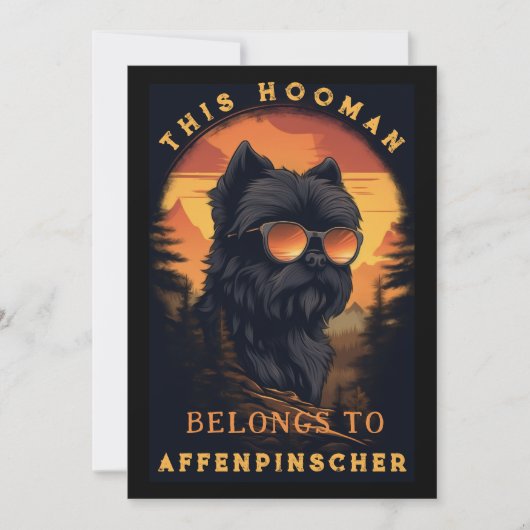 Funny Affenpinscher Dog Parent Personalized Aankondiging (Voorkant)