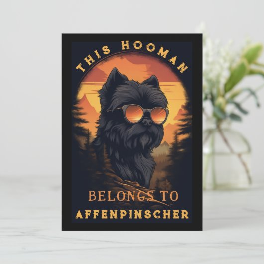 Funny Affenpinscher Dog Parent Personalized Aankondiging (Staand voorkant)