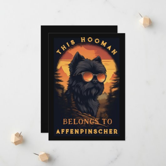 Funny Affenpinscher Dog Parent Personalized Aankondiging (Voorkant / Achterkant in situ)